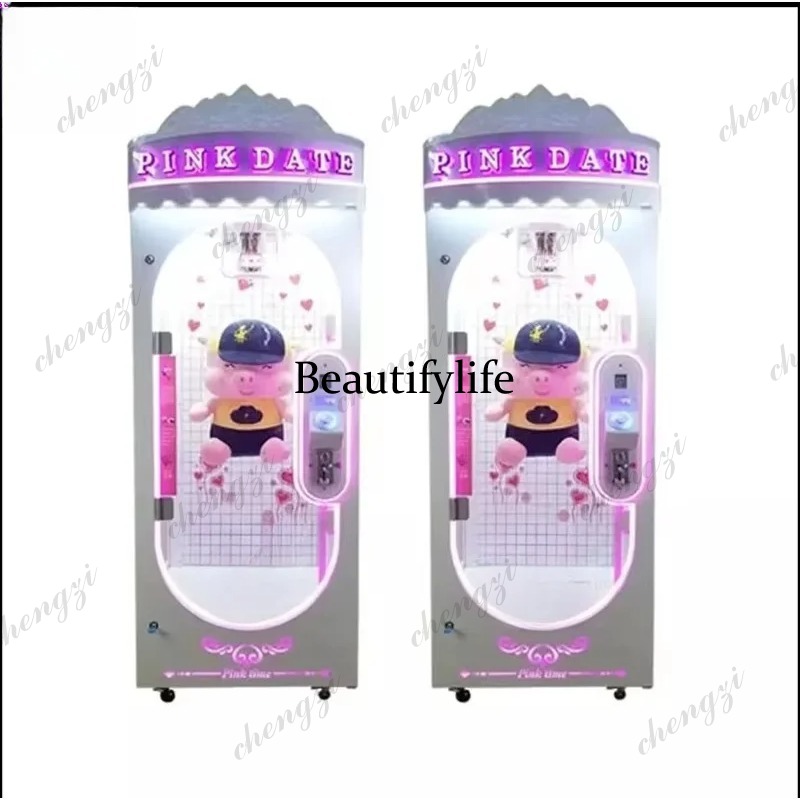 Arcade Vending Machines - เครื่องเกมอาร์เคดแบบหยอดเหรียญ รุ่น A81 ตู้สีชมพู รูปทรงตุ๊กตา รางอลูมิเนียม
