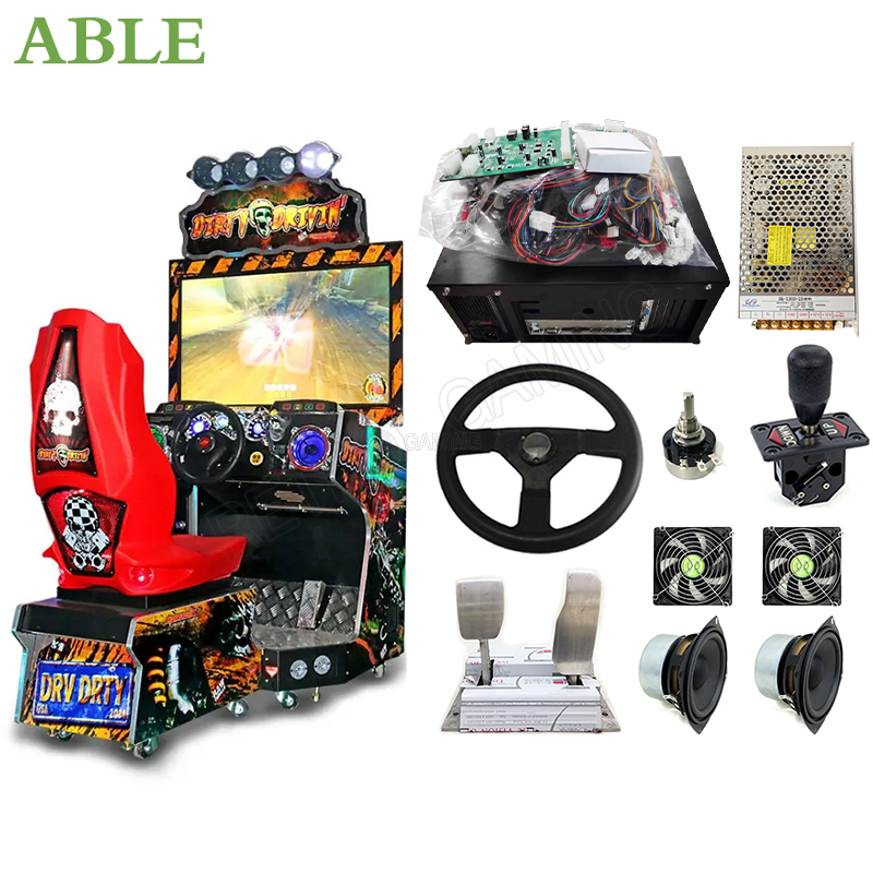Gun Shooting Arcade - เครื่องเกมอาร์เคดขับสกปรกแบบ DIY ชุดเต็มรูปแบบใช้เหรียญจำลองการขับรถเกมแข่งรถชุดอาเขต
