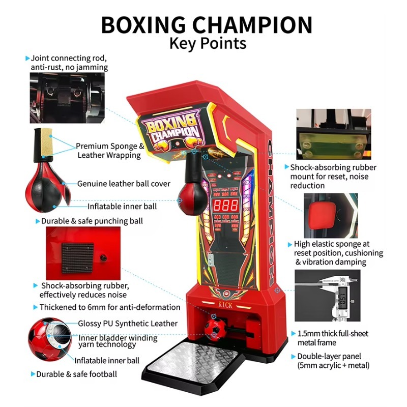 เครื่องเล่นเกมชกมวยแบบหยอดเหรี - Boxing Machine Arcade บทวิจารณ์และราคา